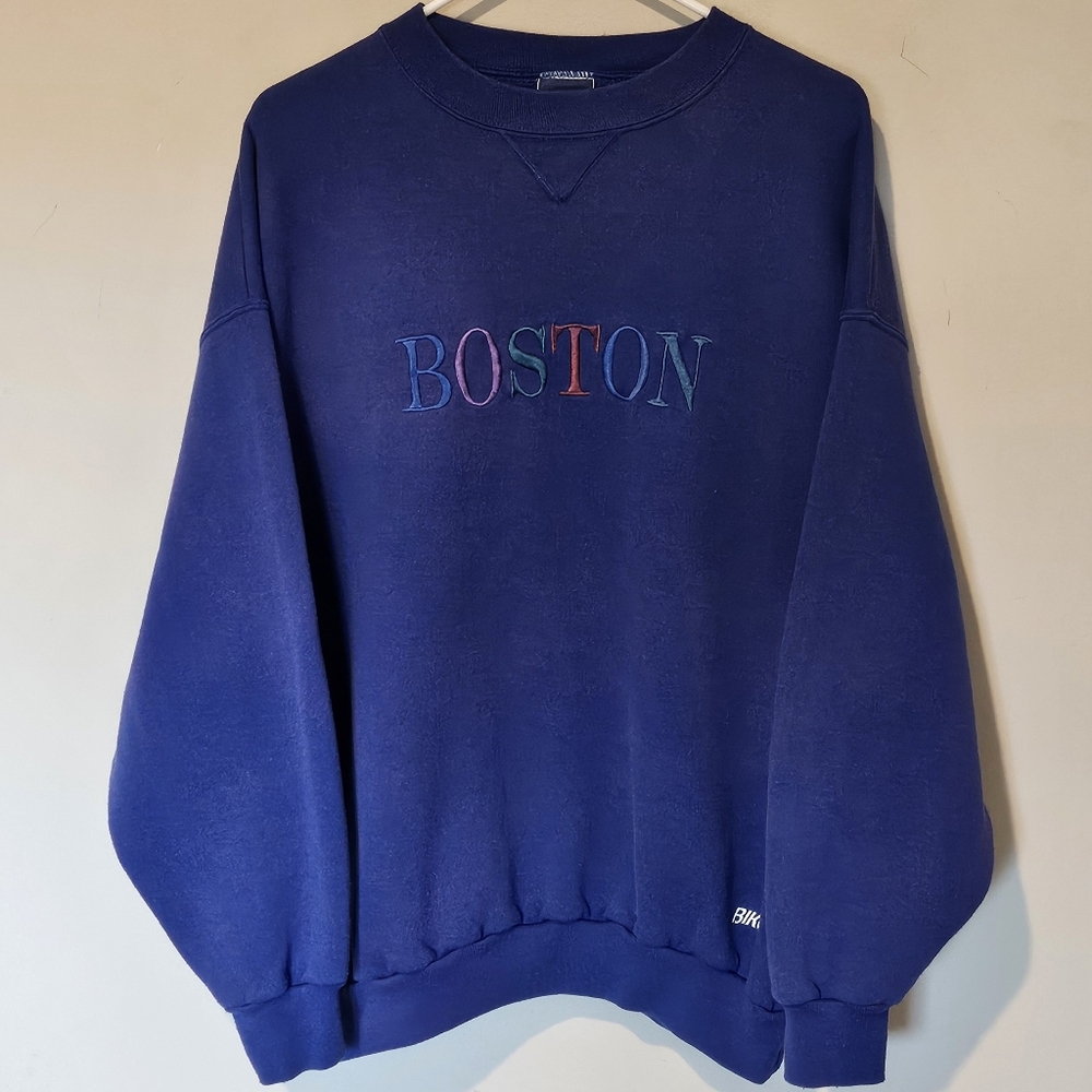 Vintage Bike Boston Massachusetts Oversized Sweatshirt - Size XL